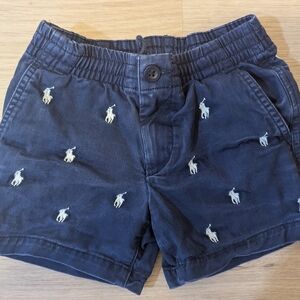 Polo by Ralph Lauren Dark Blue Kids Shorts with Embroidered Ponies